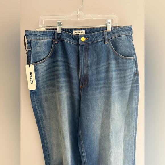 Rolla’s Studio Flare Eclipse Vintage Super High Rise Wide Leg Baggy Jeans SZ 34 - Picture 3 of 11